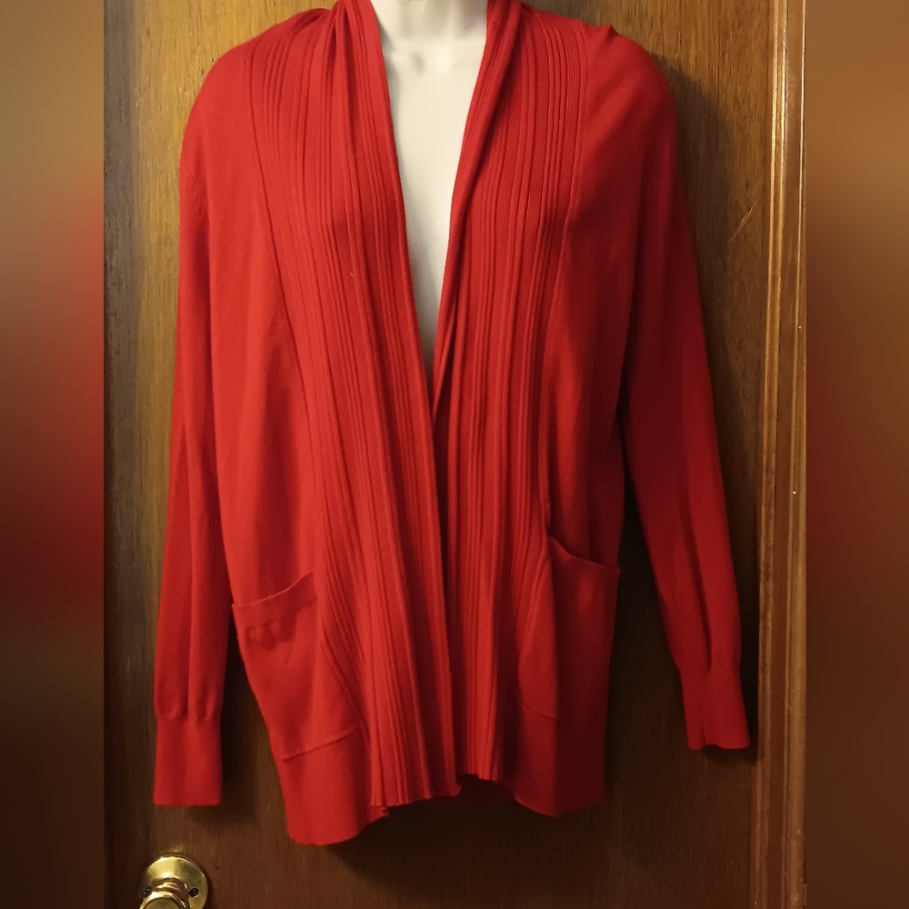 Cielo Red Cardigan Open Sweater Small Women's